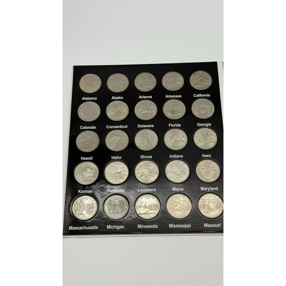 Fifty States US United States Quarter Collection Full Album Of All 50 Coins